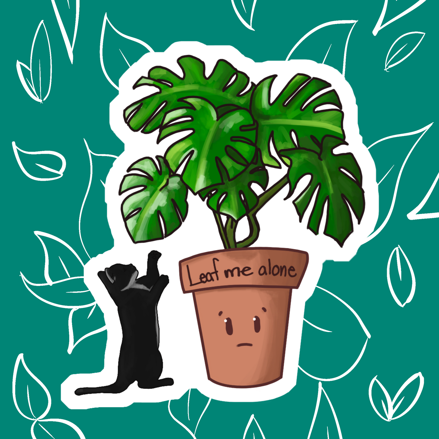 Leaf Me Alone Sticker