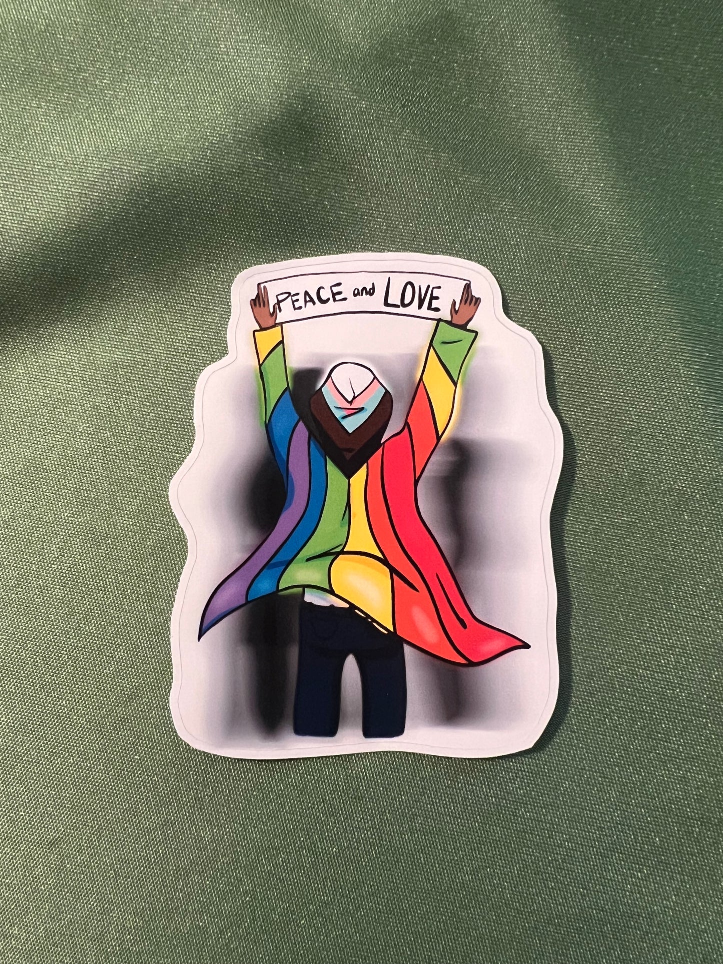 Peace and Love Sticker