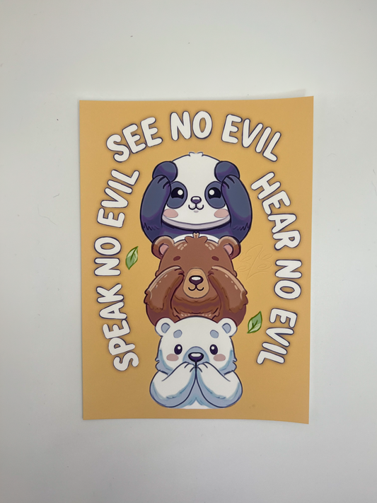 Bear No Evil Print