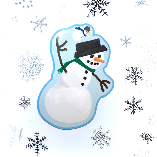 Snowman Fight Sticker